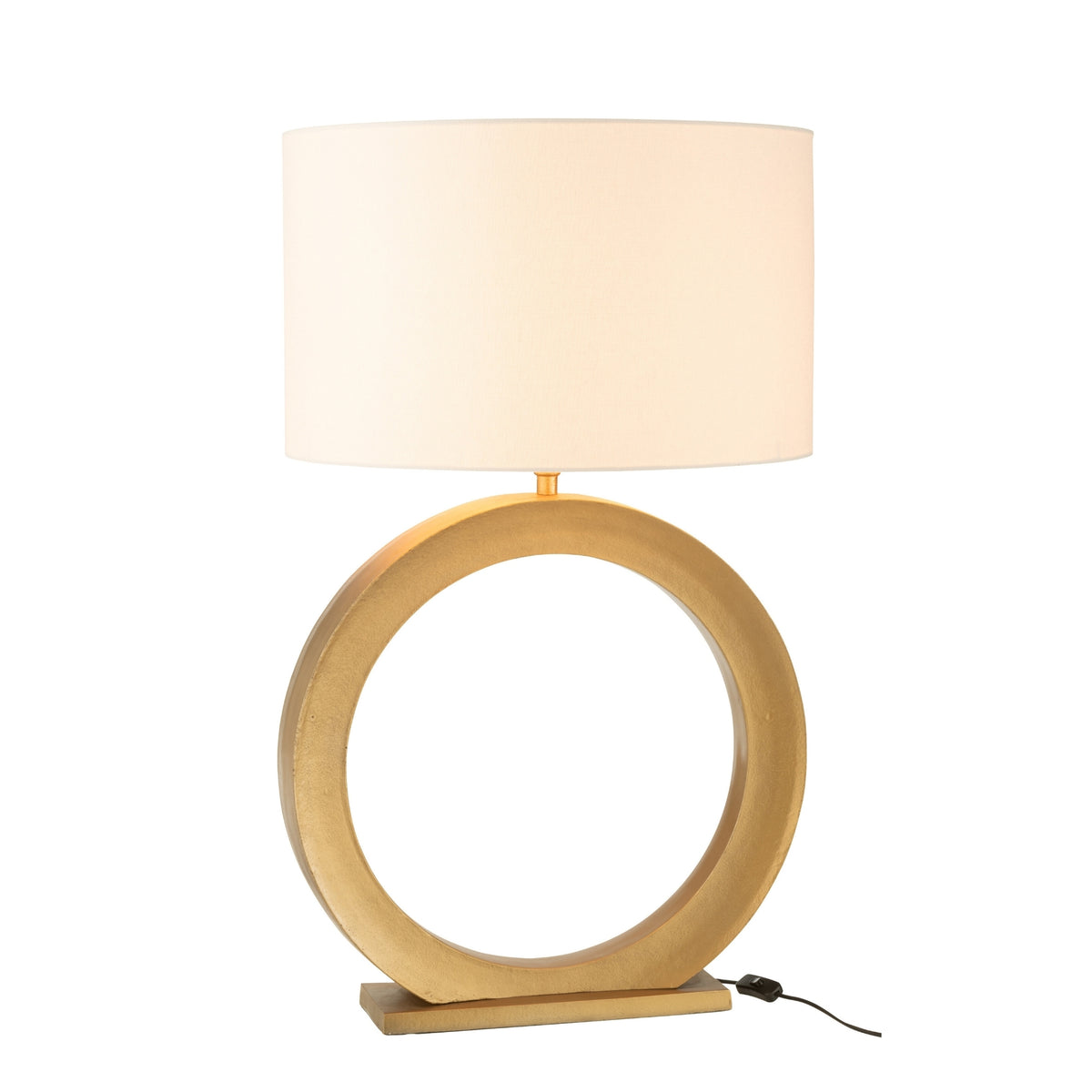 Lampada da tavolo rotonda in alluminio color oro J-Line