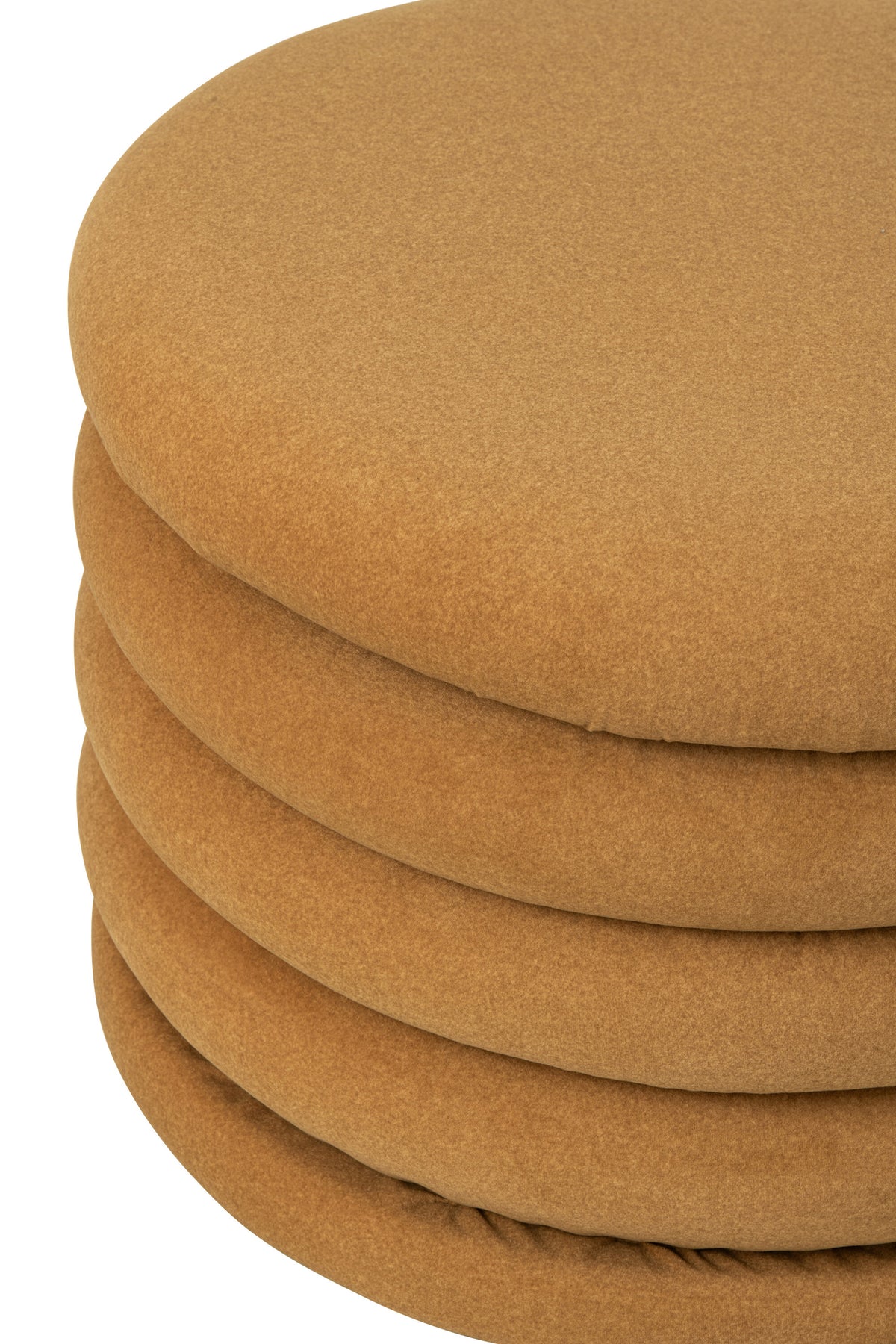 Pouf Mich in compensato/tessuto giallo ocra J-Line