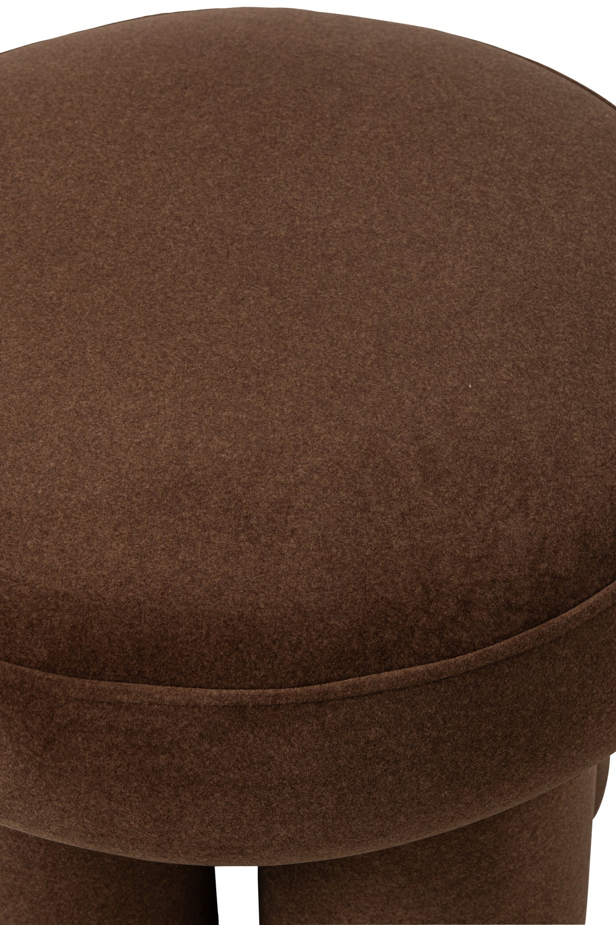 Pouf con gambe in compensato/tessuto color tortora piccolo J-Line