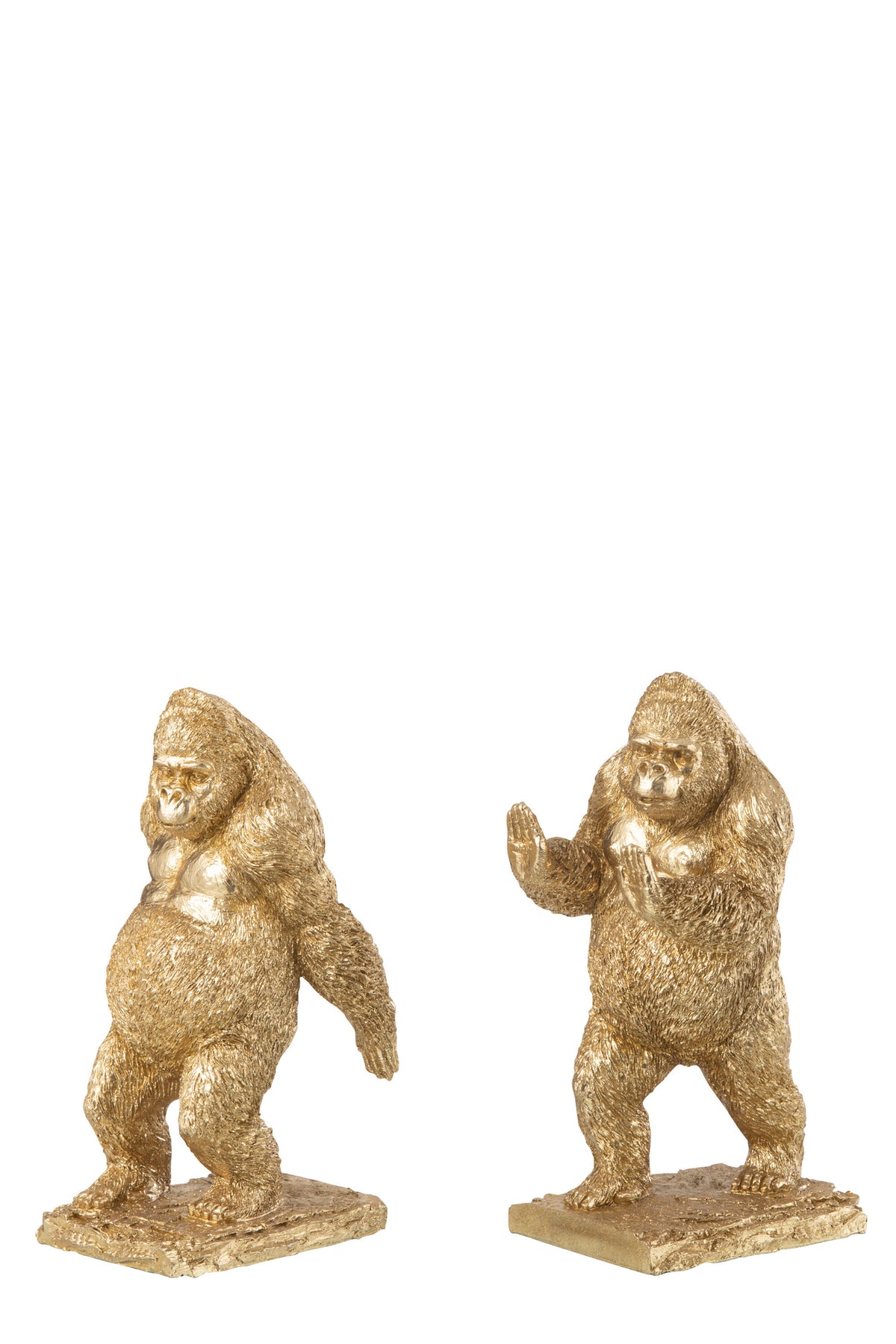 Set di 2 fermalibri Gorilla in resina dorata J-Line