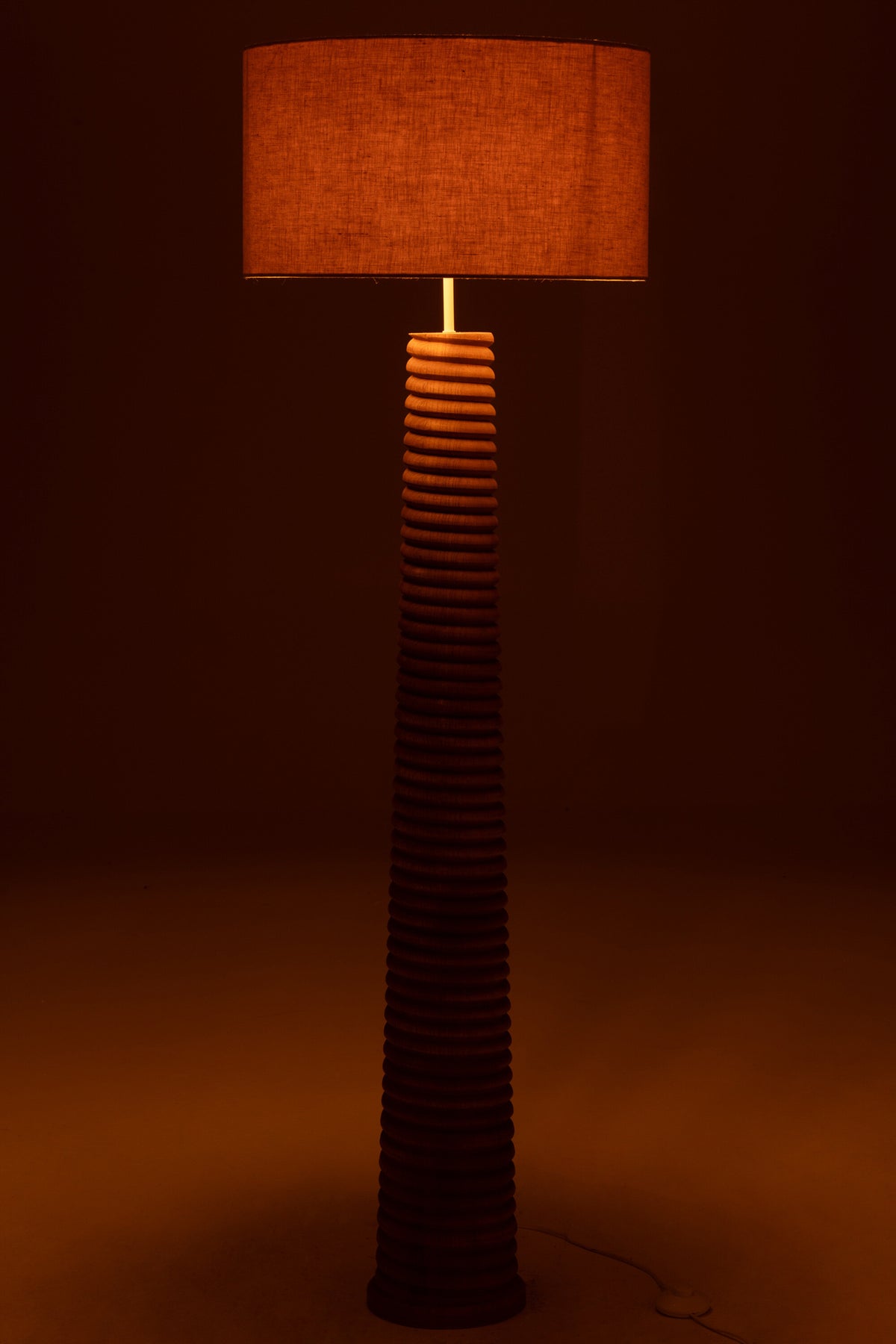 Lampada da terra con vite in legno naturale/grigio J-Line