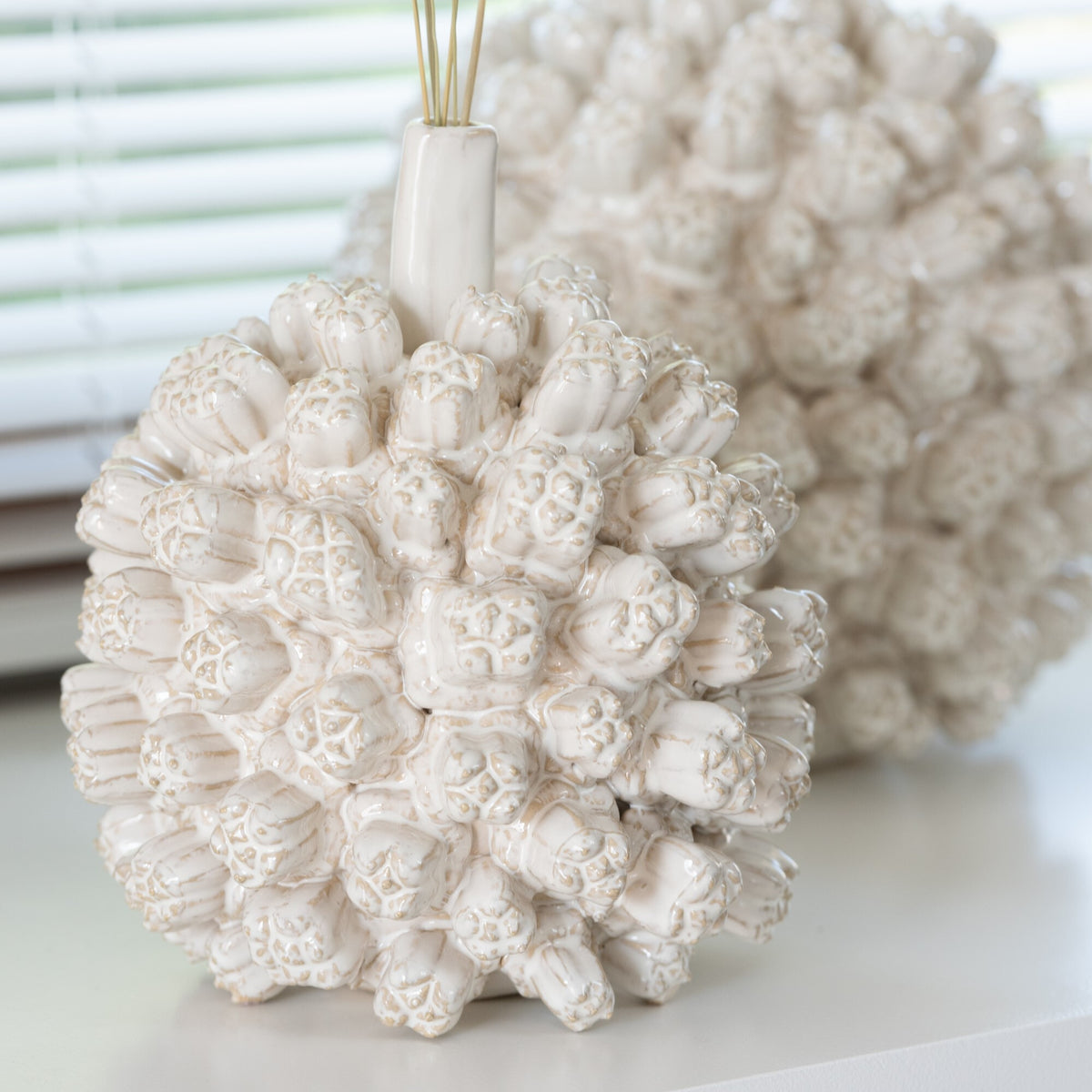 Set di 2 vasi Saki in ceramica bianca J-Line