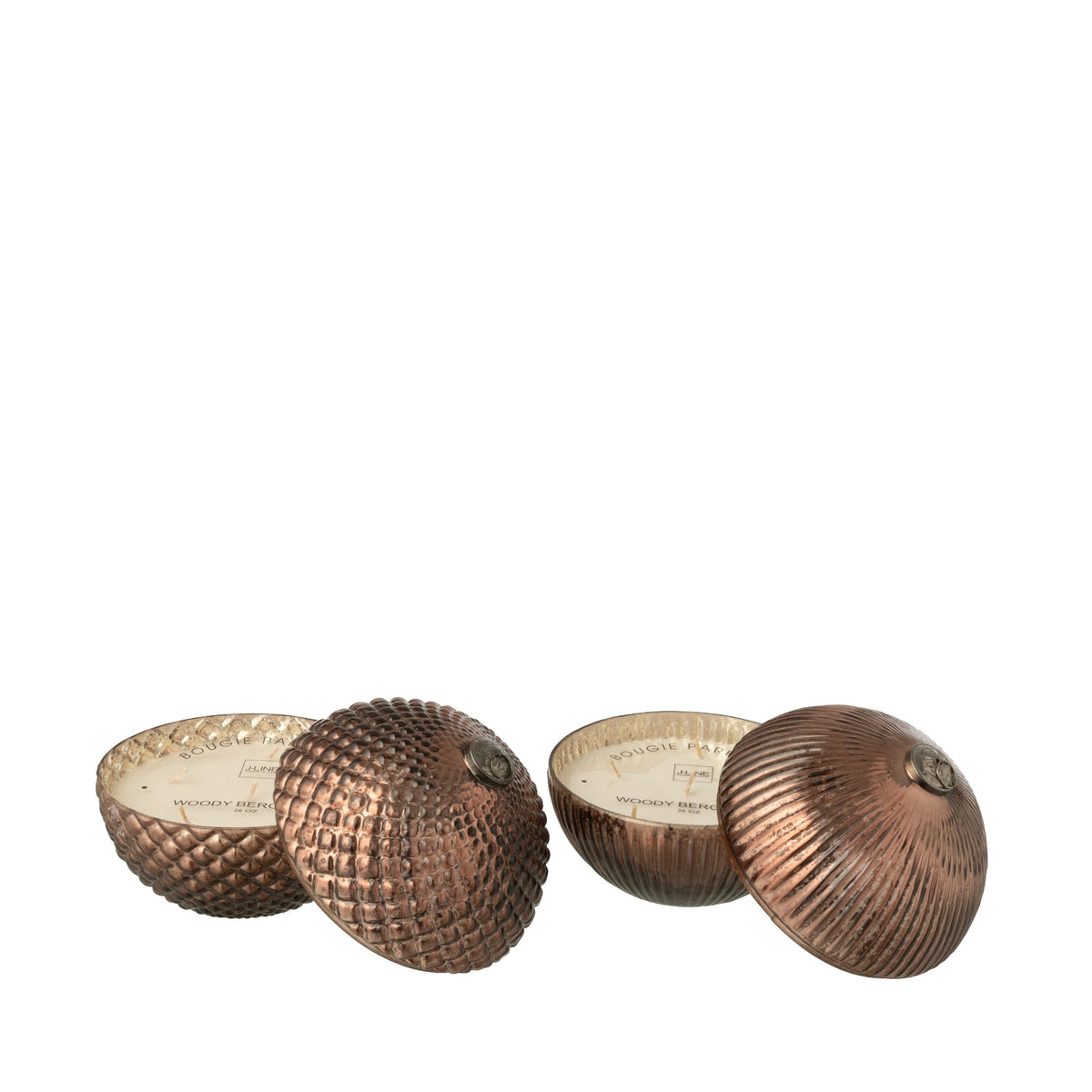 Candela profumata Sfera di Natale in vetro marrone Large Set di 2 J-Line