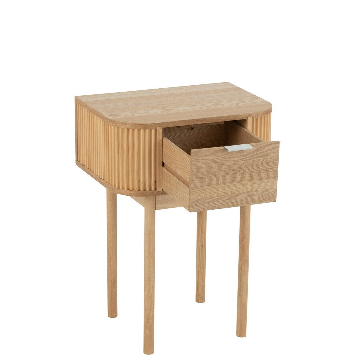 Comodino Rotondo MDF/Legno di Abete Naturale J-Line