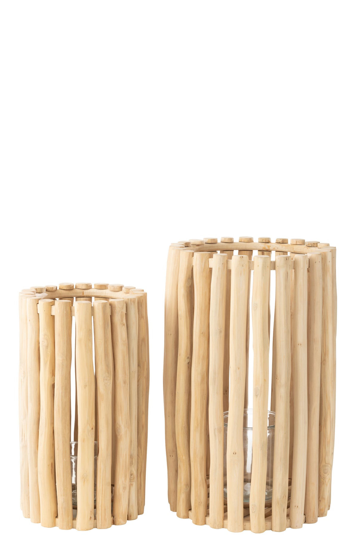 Set di 2 Lanterne in Teak Naturale J-Line