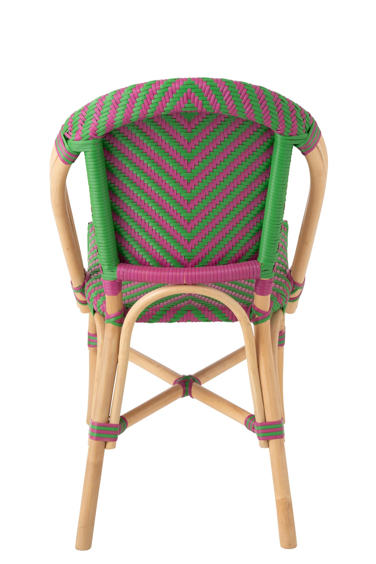 Sedia da Esterno Geo Rotonda in Rattan Rosa/Verde J-Line