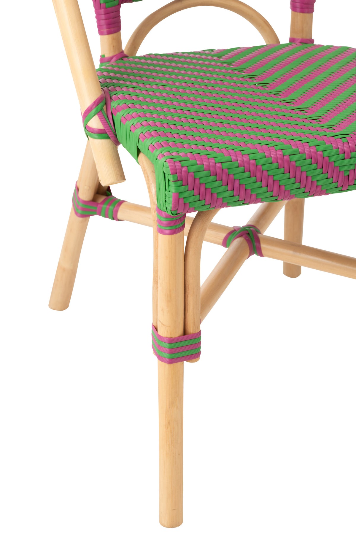Sedia da Esterno Geo Rotonda in Rattan Rosa/Verde J-Line