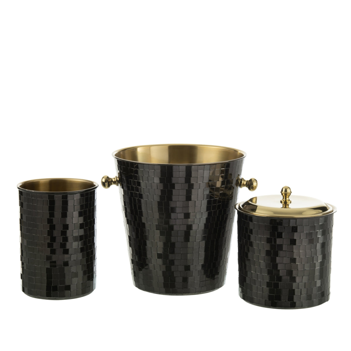 Secchio ghiaccio Mosaico Acciaio Inox Nero J-Line