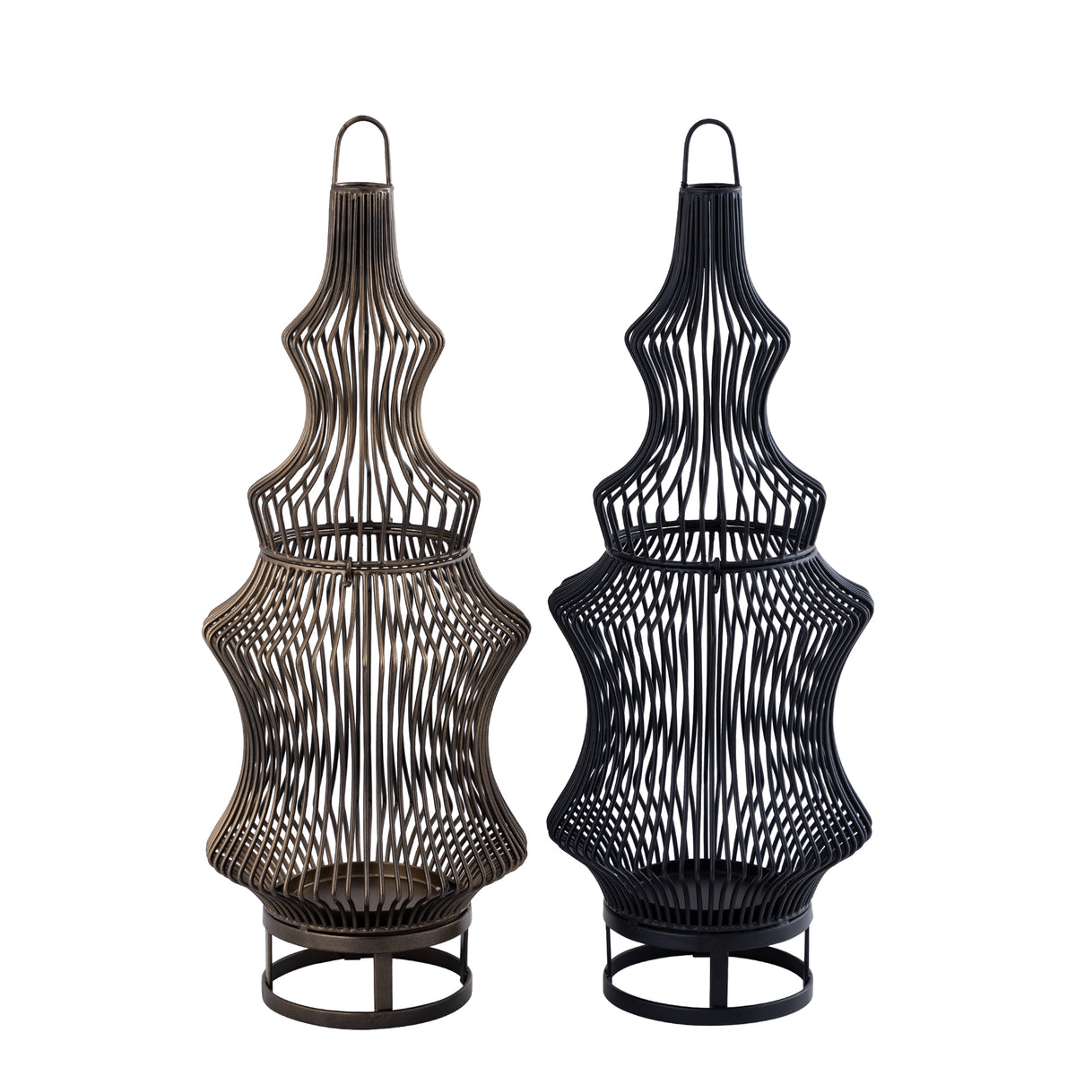 Lanterna Tobin - 23x23x60 cm - Ferro - Nero PTMD