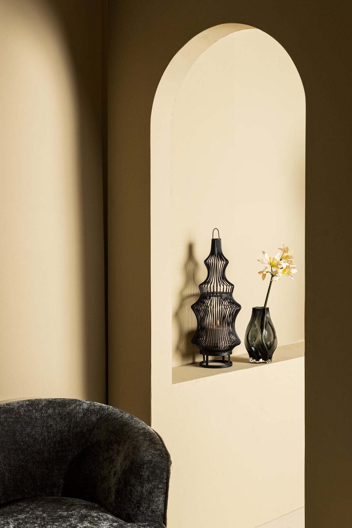 Lanterna Tobin - 23x23x60 cm - Ferro - Nero PTMD