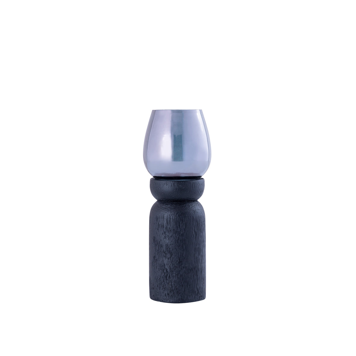 Portacandela Qez in legno di mango nero, set da 3 PTMD