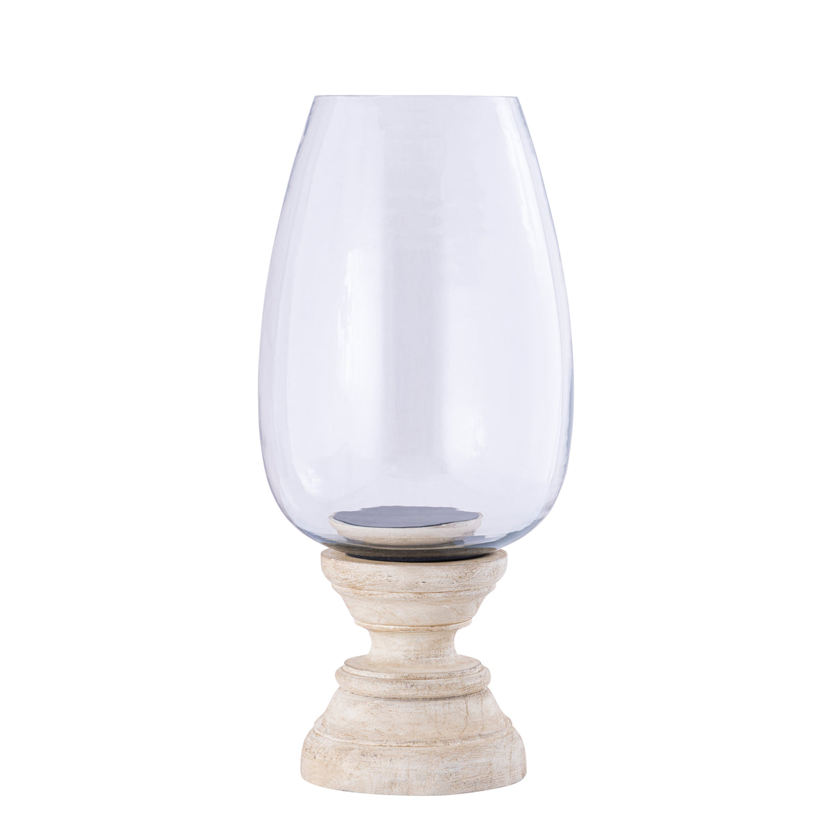 Lanterna Qez in legno di mango color crema XL Ø20x44 cm PTMD