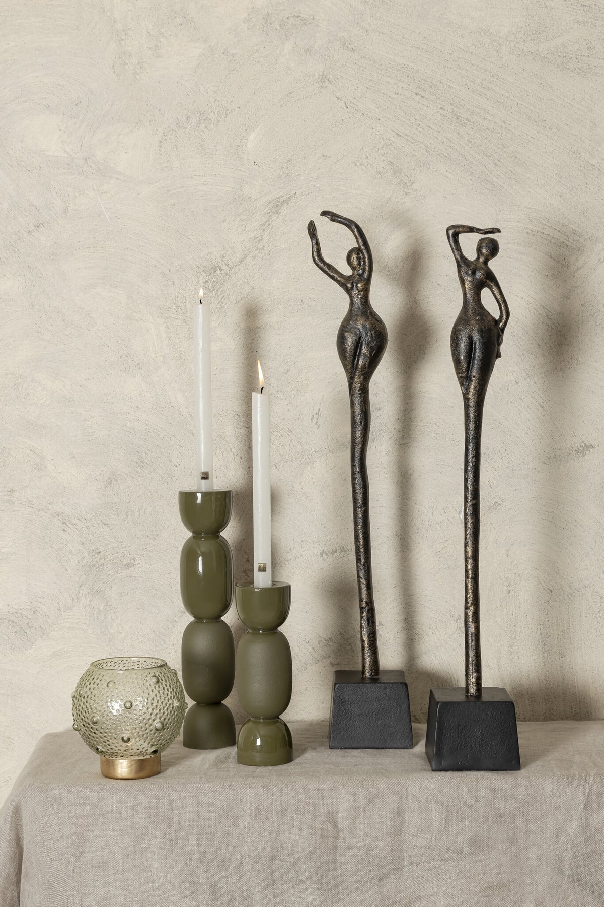 Ciwan statua da donna in ottone anticato pressofuso in alluminio B PTMD