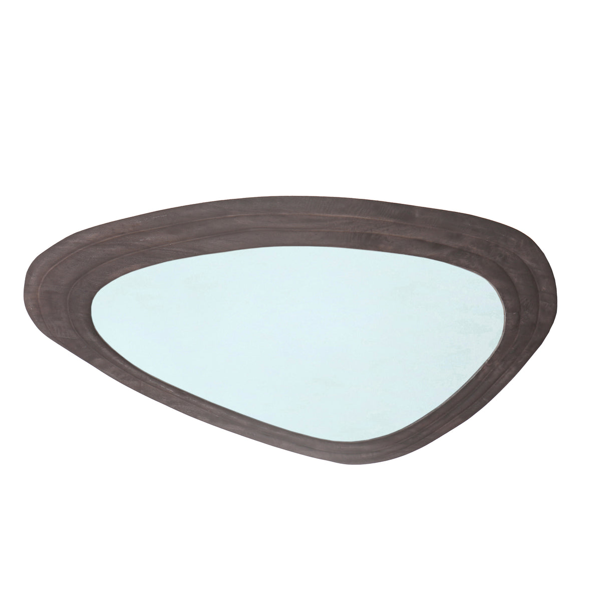 Santin Brown specchio triangolare organico in legno di mango PTMD