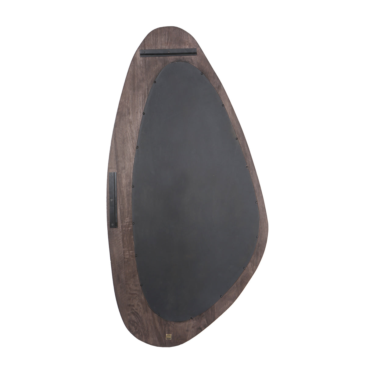 Santin Brown specchio triangolare organico in legno di mango PTMD