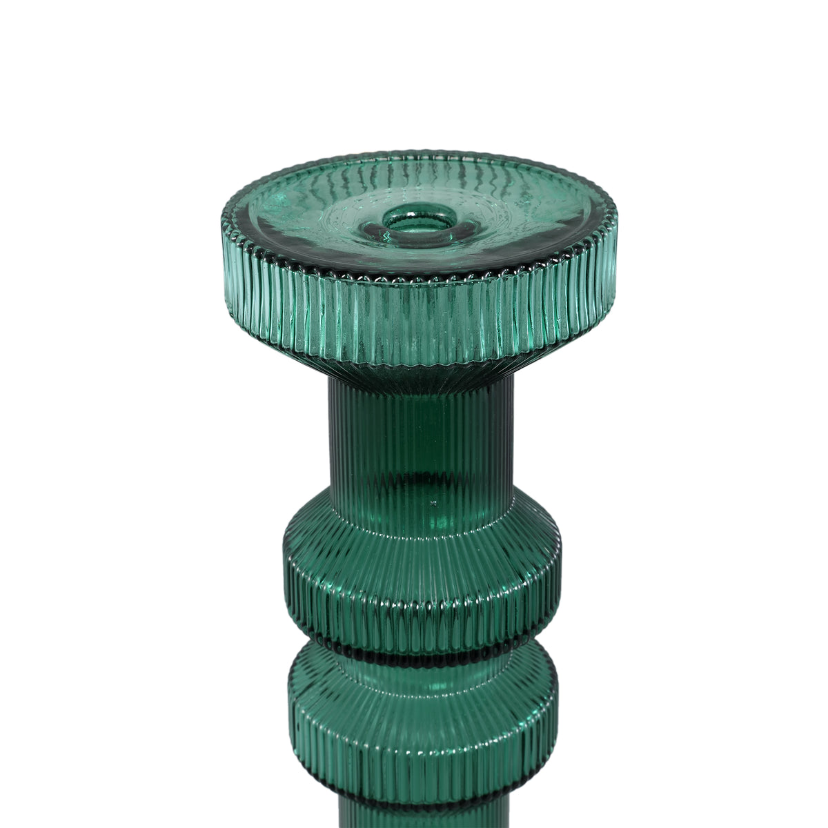 Galinda Candeliere in vetro scanalato verde scuro Large PTMD