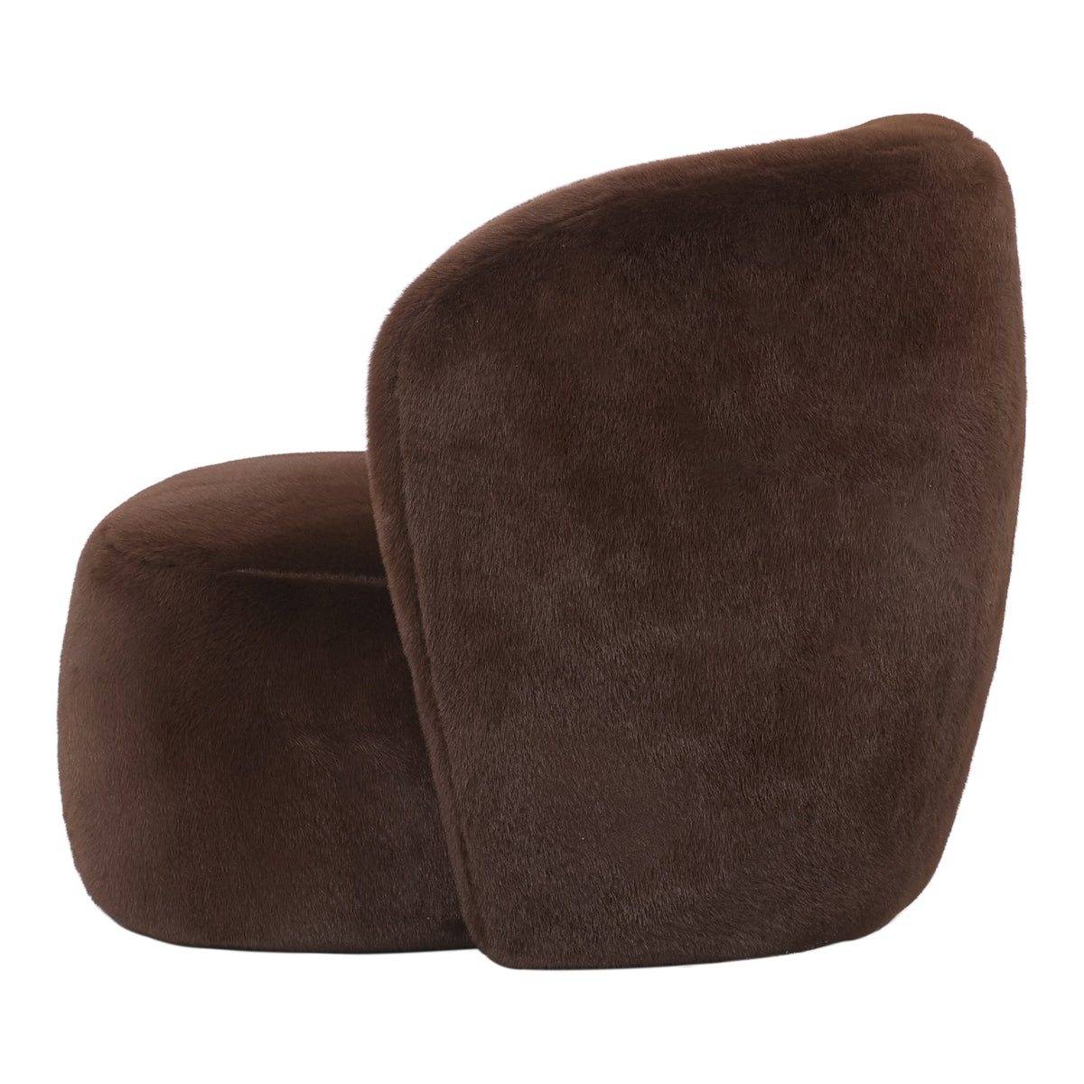 Poltrona Aphrodite marrone scuro in pelliccia PTMD