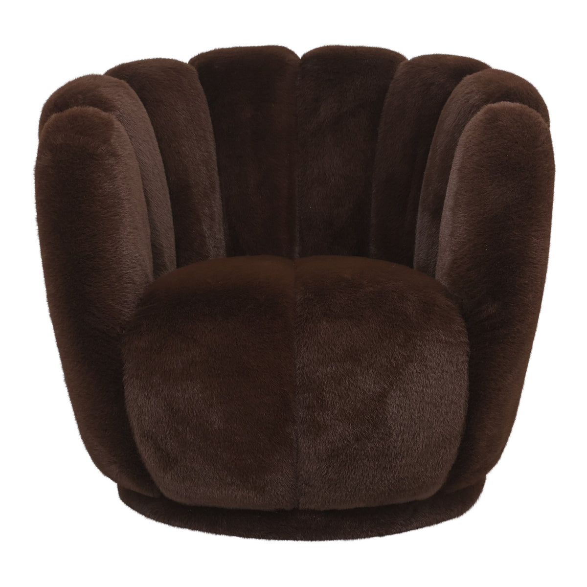 Poltrona Furia marrone scuro in pelliccia PTMD