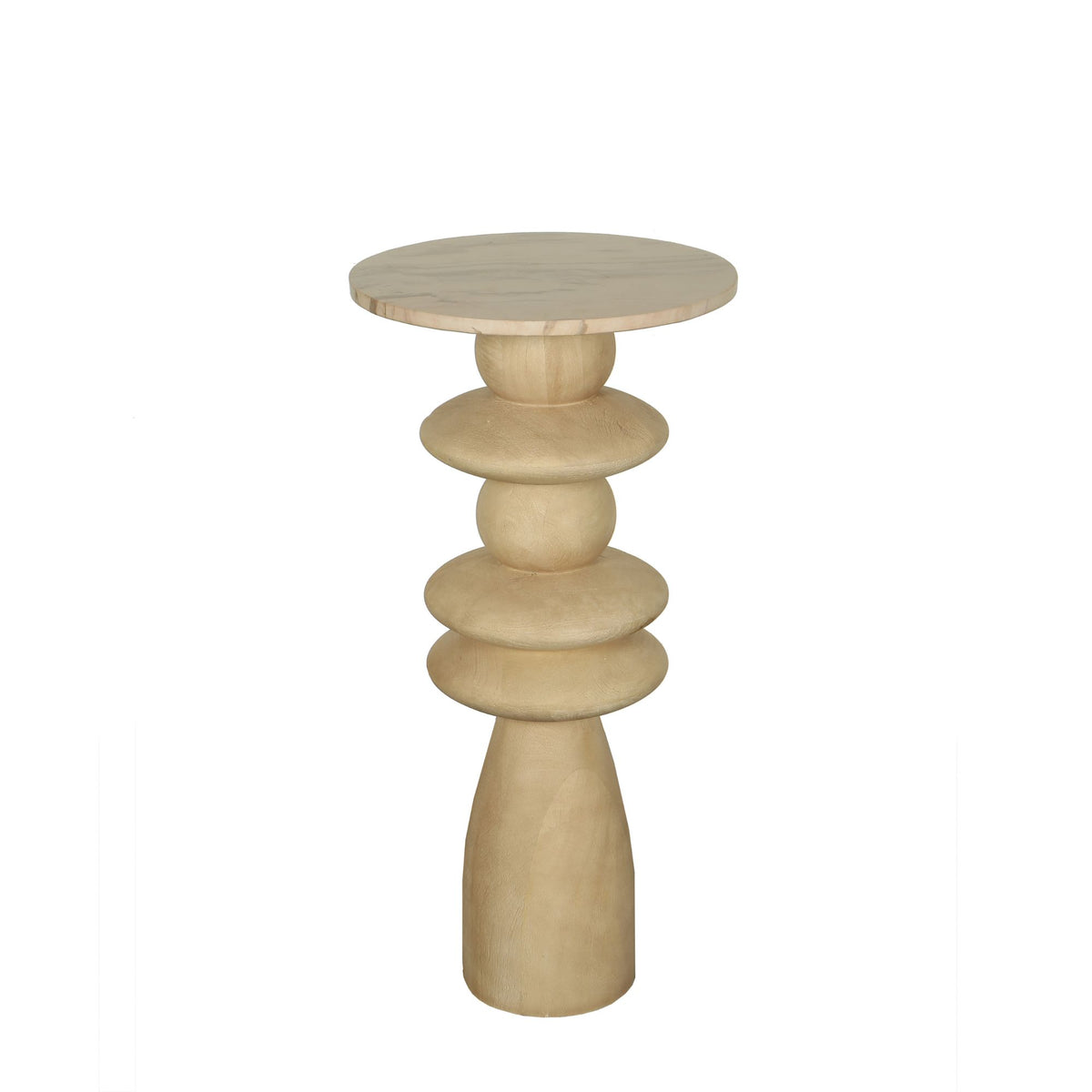 Tavolino Callain Legno di Mango Naturale Marmo PTMD