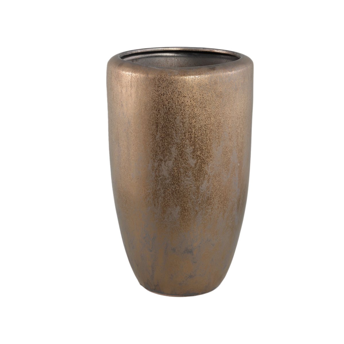 Kyleigh Vaso Rotondo in Ceramica Bronzo Liscio Alto H dia35xH58cm PTMD