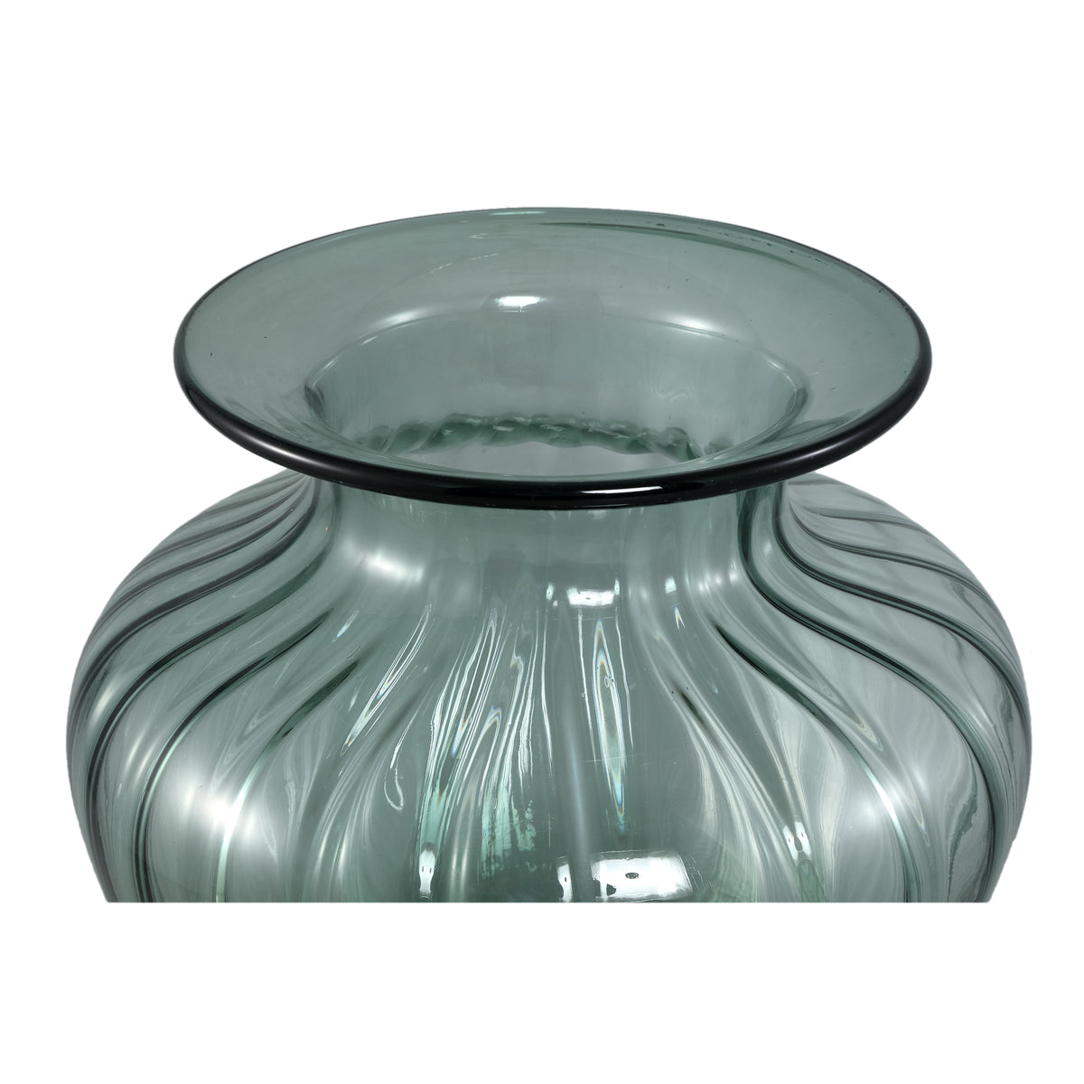 Vaso Marlisha Teal Vetro Grande Rotondo PTMD