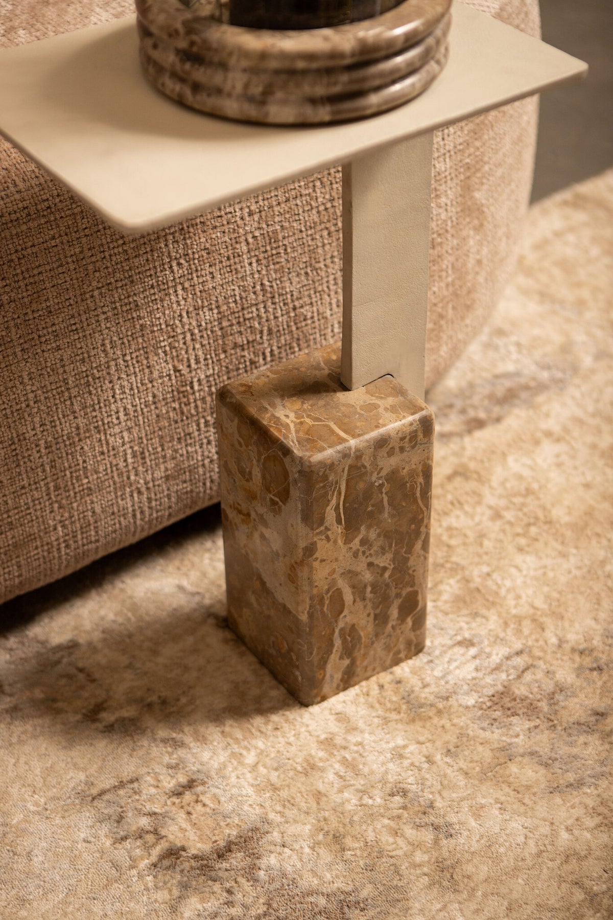 Tavolino Ebe Beige Marmo Rettangolare PTMD