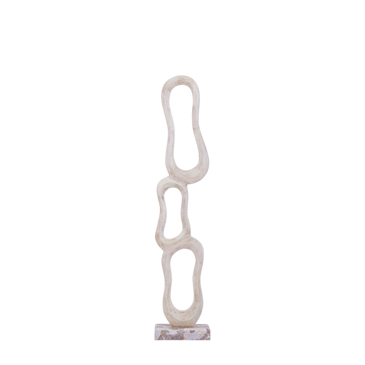 Scultura Camare Design Astratto Alluminio Fuso Beige Media PTMD