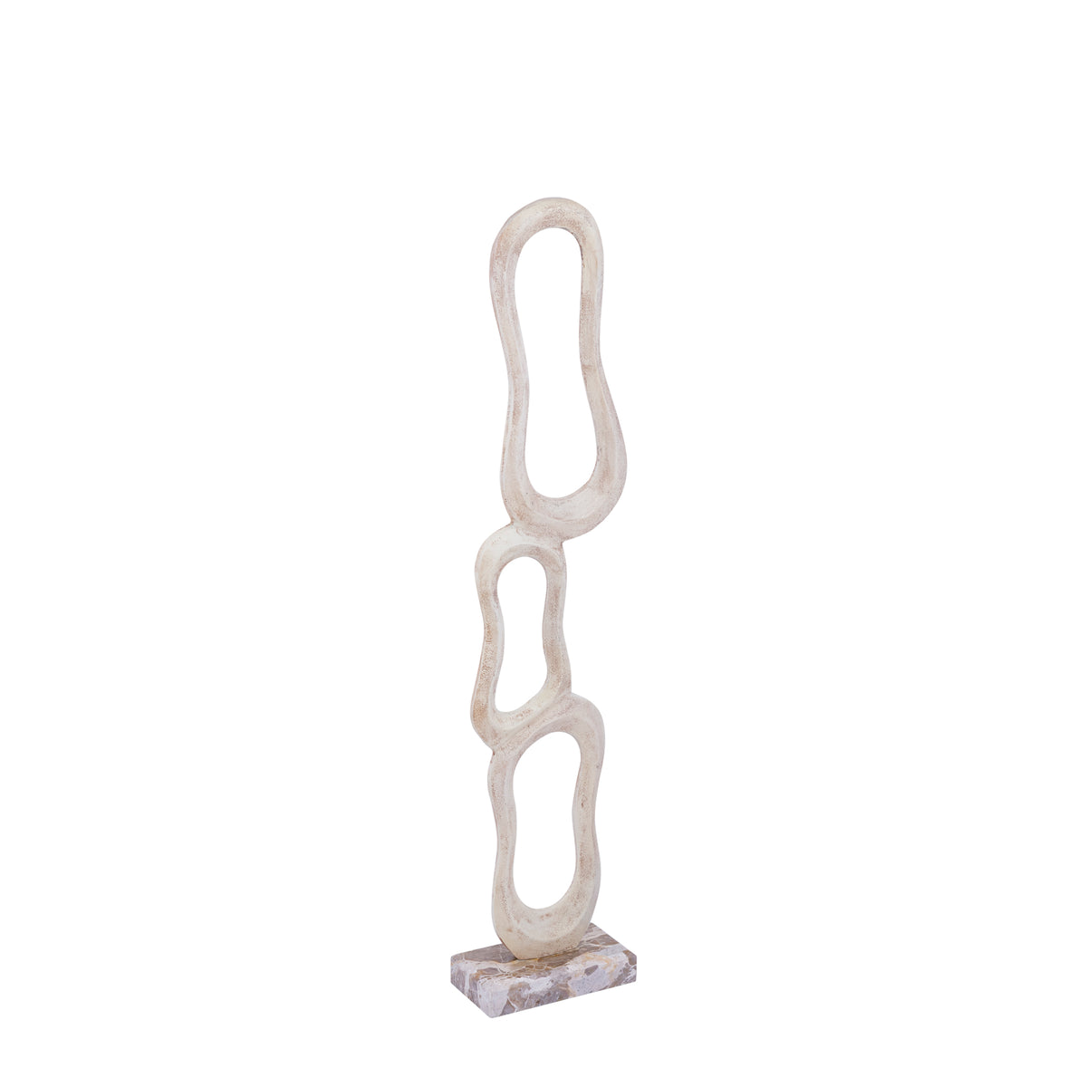 Scultura Camare Design Astratto Alluminio Fuso Beige Media PTMD