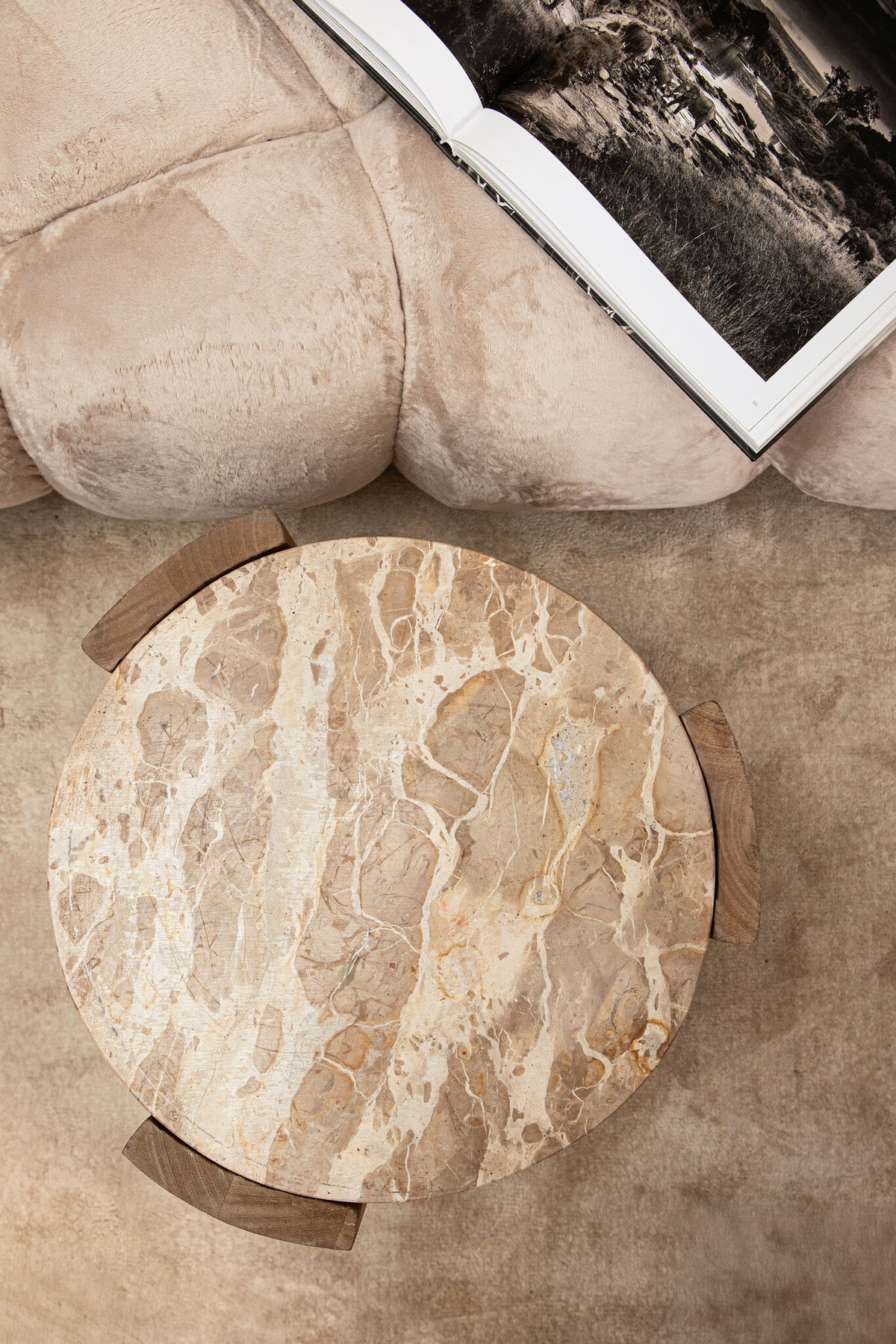 Tavolino Javina Marmo Naturale Ø52cm PTMD