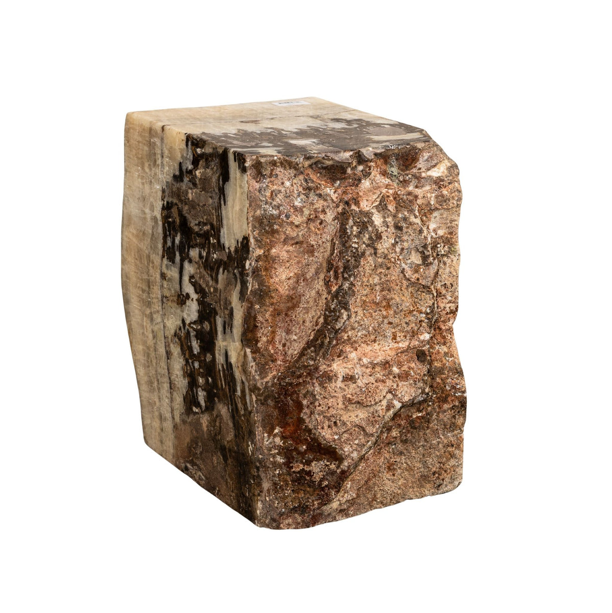 Tavolo a blocco Keydan in onice naturale e lapislazzuli con lato grezzo PTMD