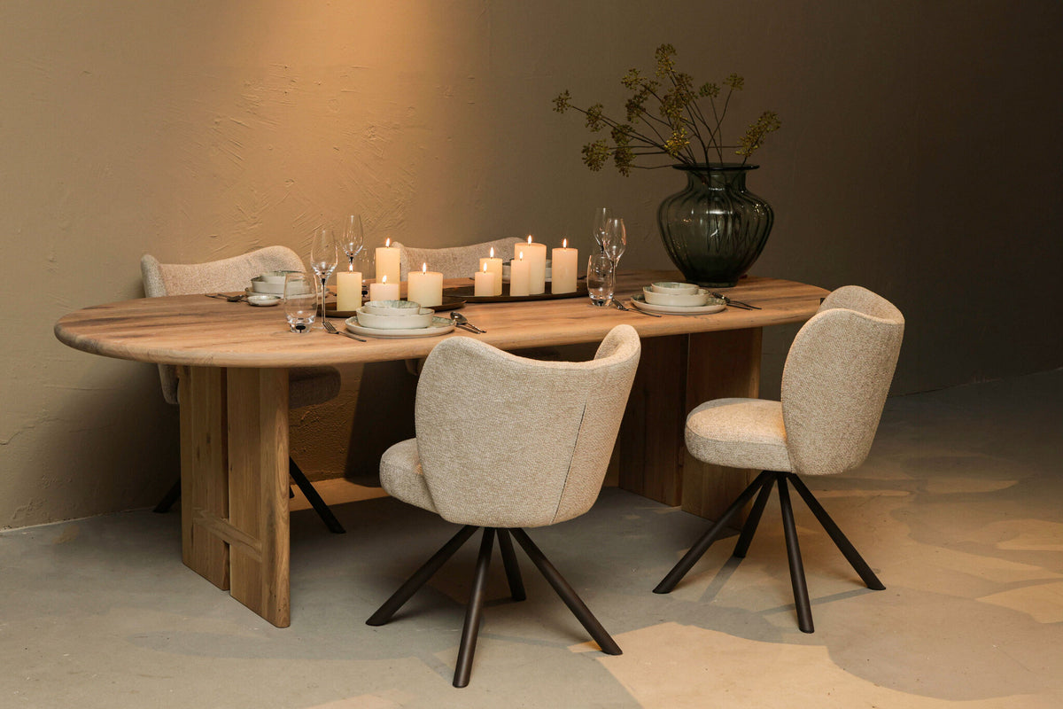 Sedia da pranzo Pebble Legacy 15 beige Set di 2 PTMD