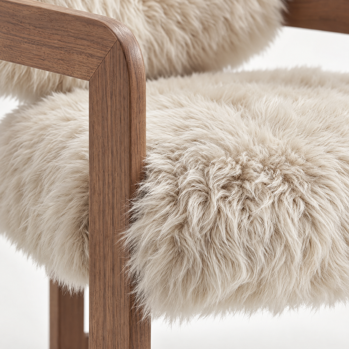 Sedia da pranzo Avelon in vera pelle di pecora beige e legno di frassino PTMD
