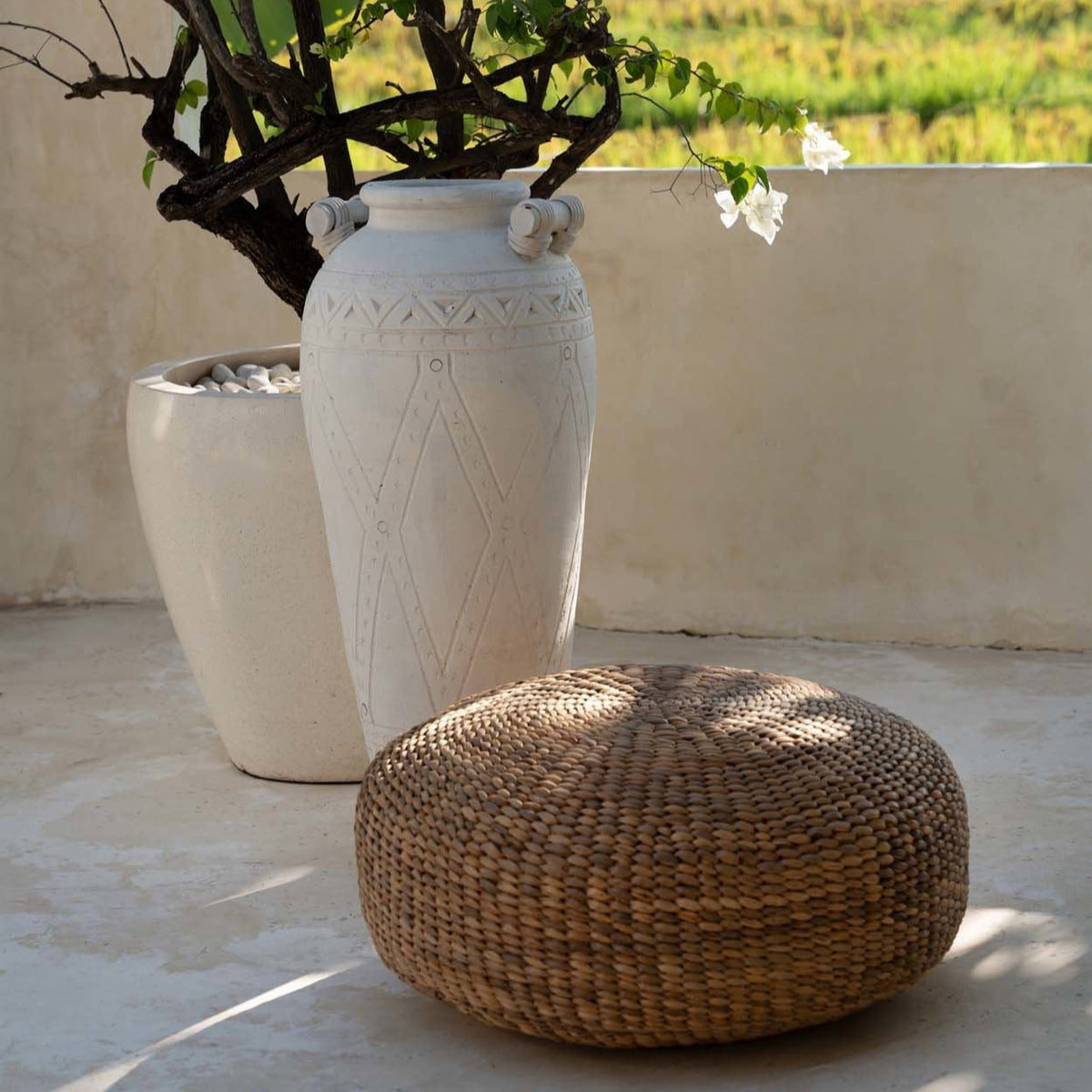 De Hyacint Poef - Naturel - M Bazar Bizar