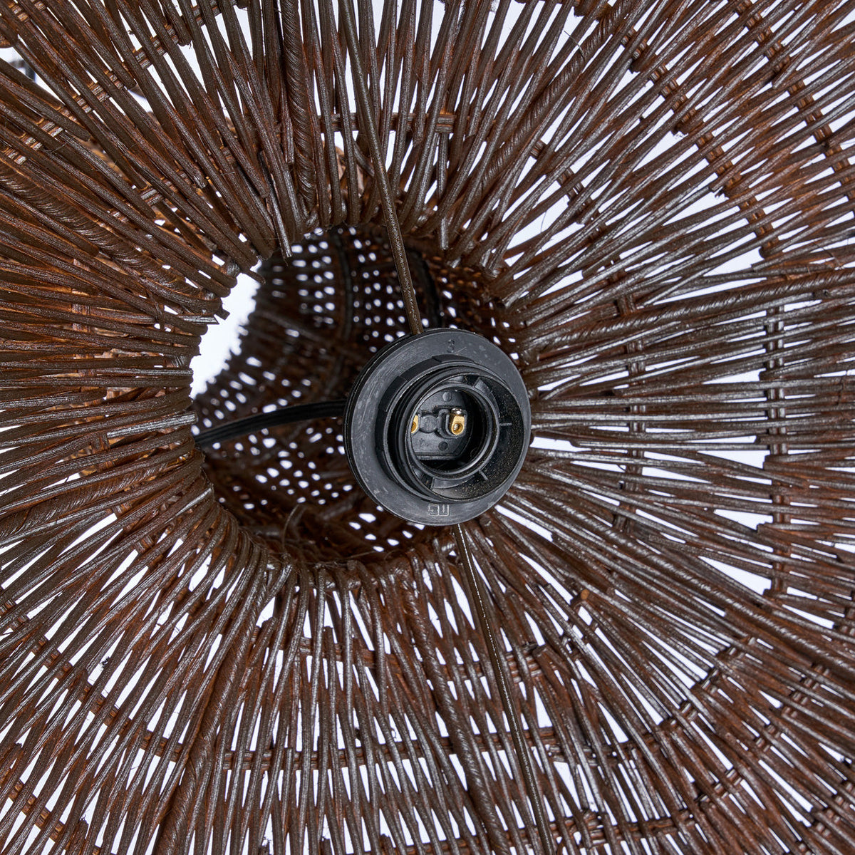 Lampada a sospensione a cupola in noce scuro XL Bazar Bizar