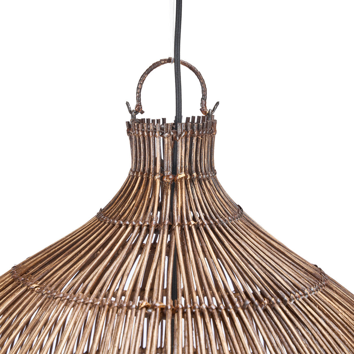 Lampada a sospensione Woven Bell Noce Scuro XL Bazar Bizar