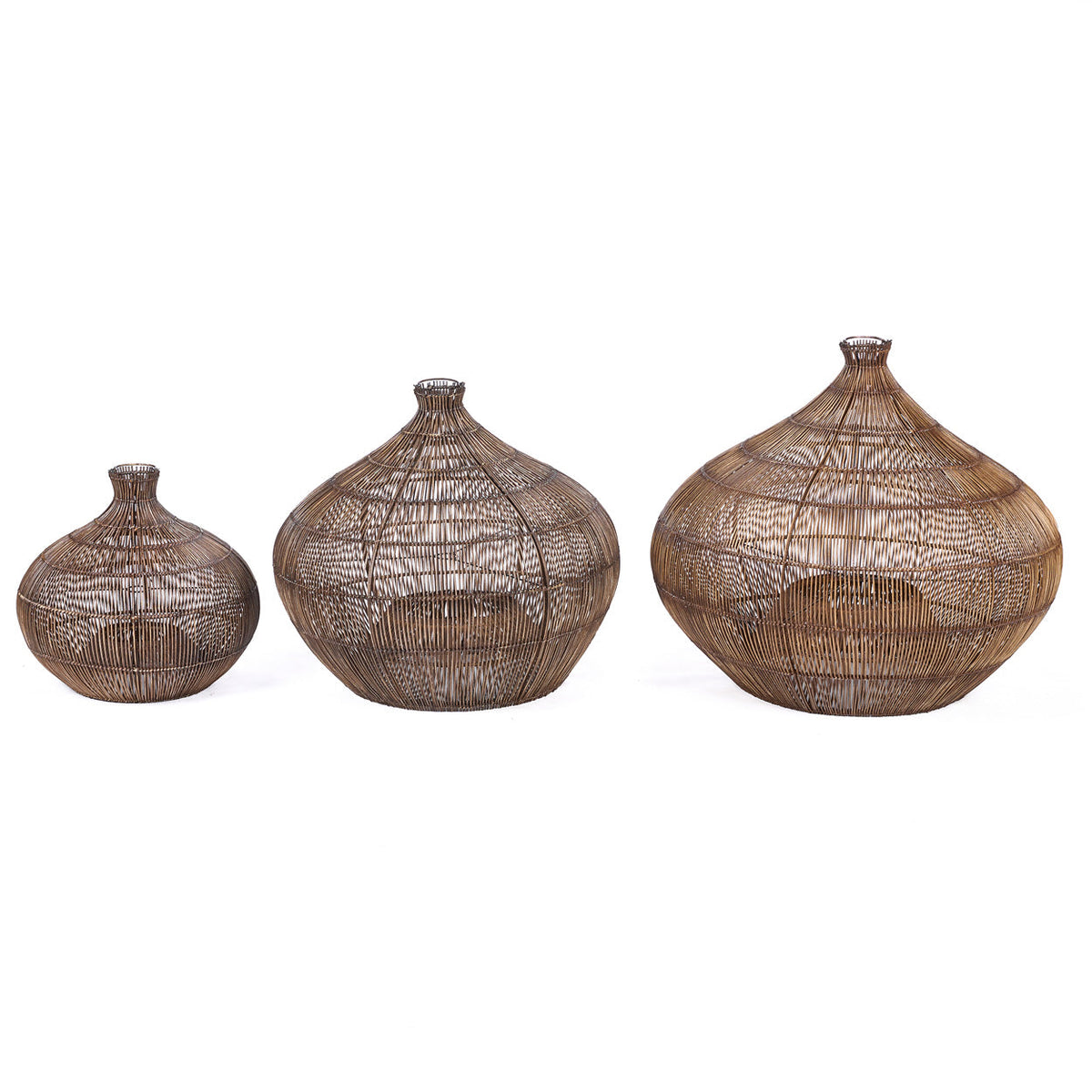 La lampada a sospensione Desert Gourd in noce scuro Large Bazar Bizar