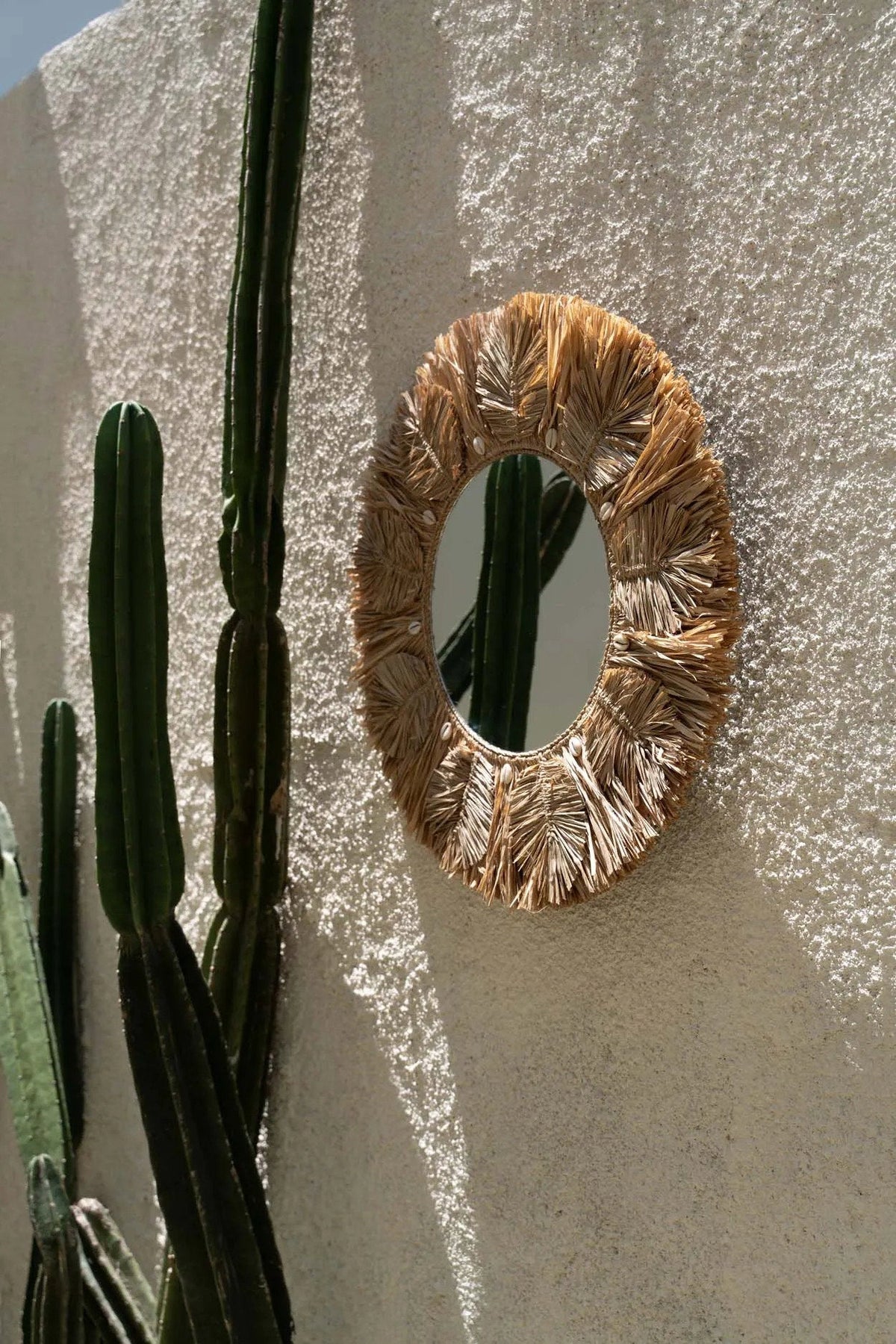 Lo specchio Palm Tree - Naturale - M 60x60 cm Bazar Bizar
