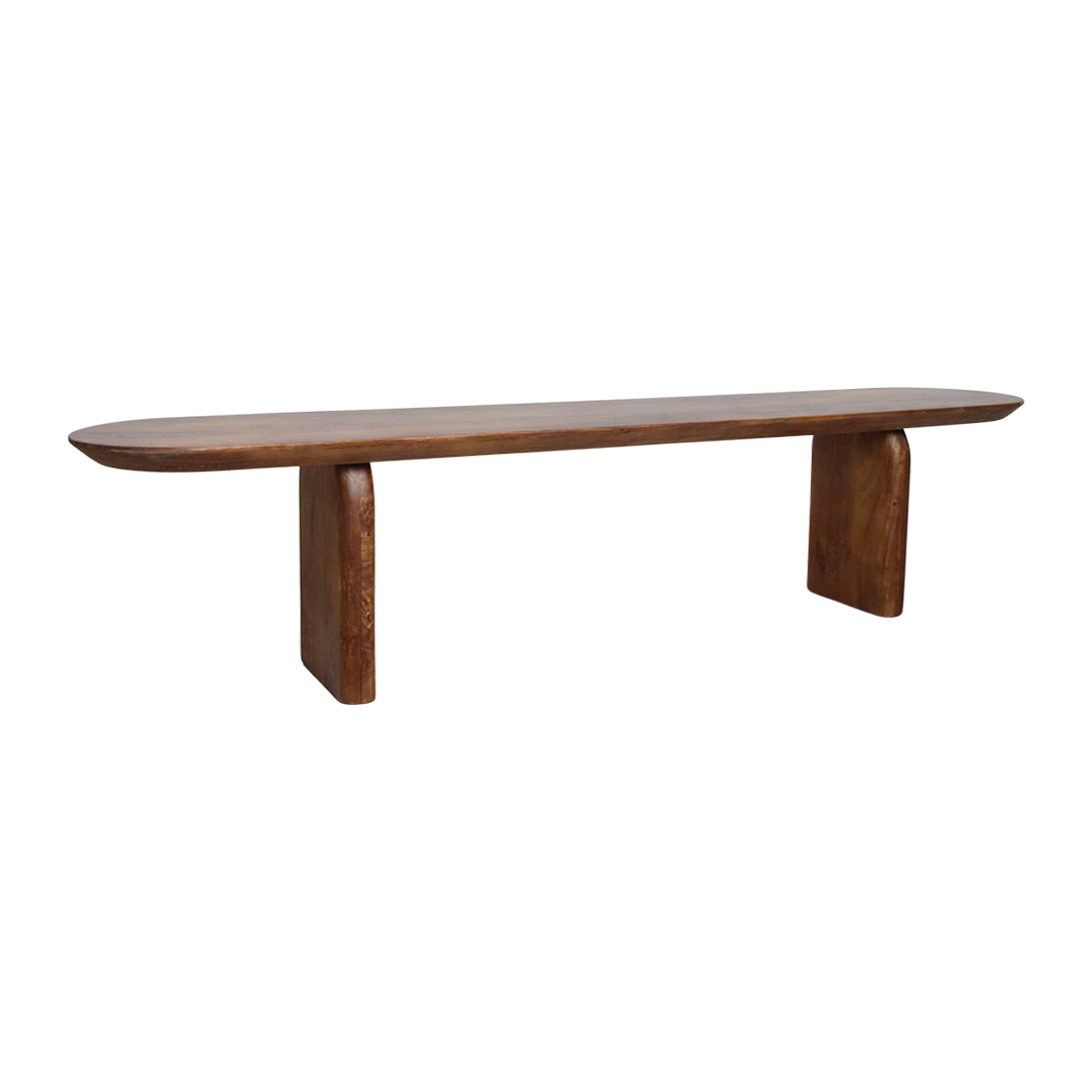 Panca da sala da pranzo Bullnose in legno di mango marrone 200 cm Raw Materials