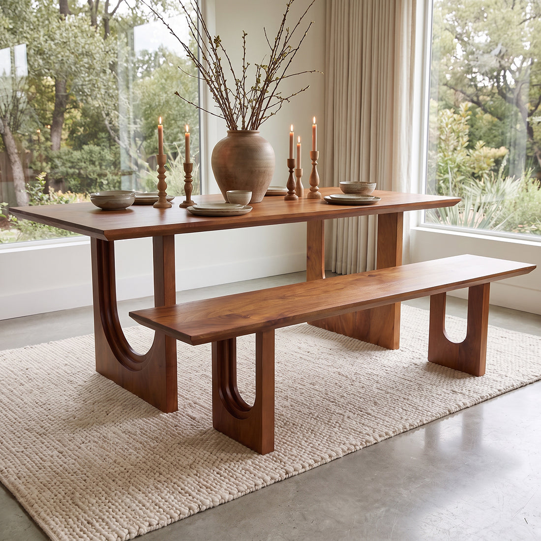 Panca da pranzo Bullnose Chamfered 180cm Raw Materials
