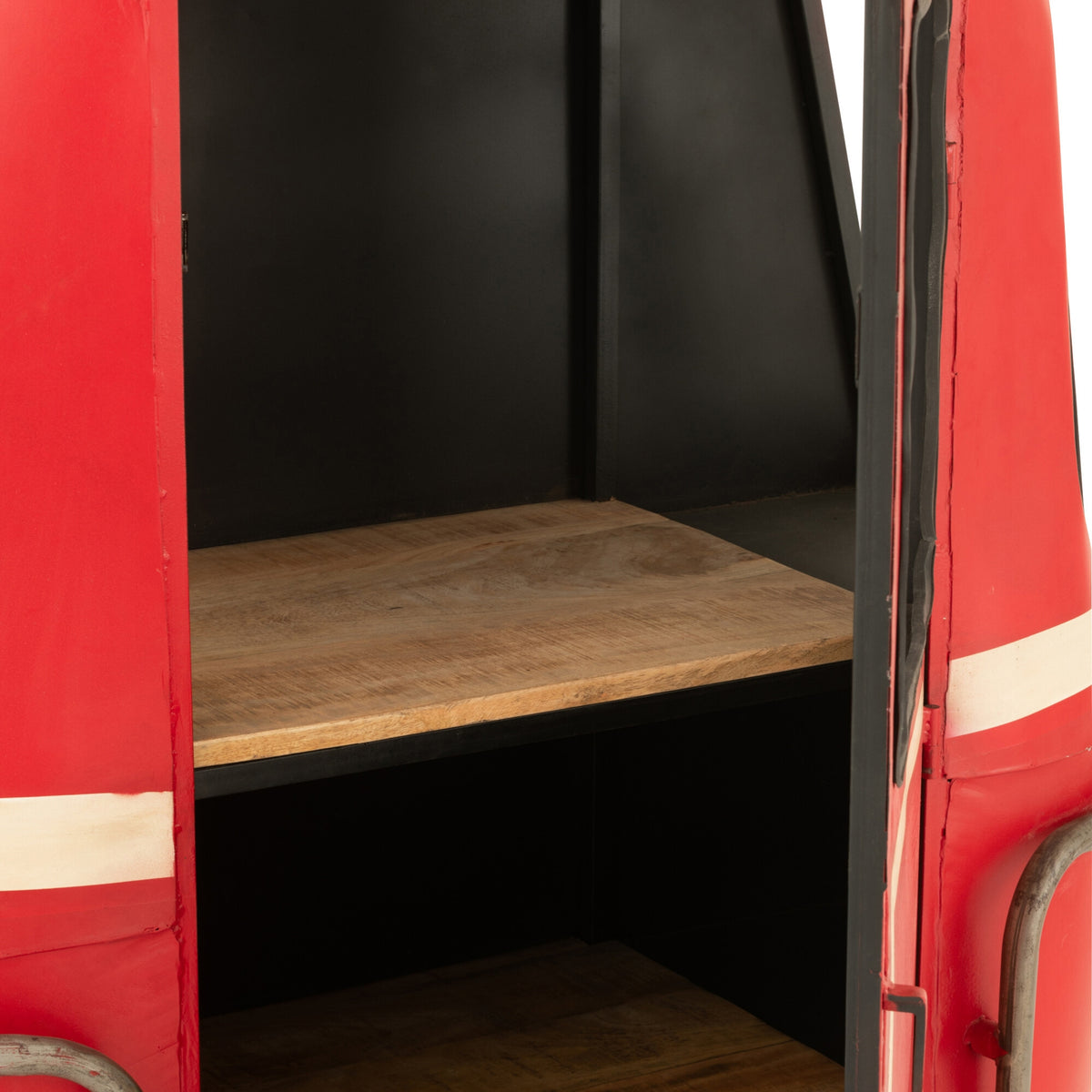 Mobile bar Cable Wagon Ferro/Legno di mango Rosso J-Line
