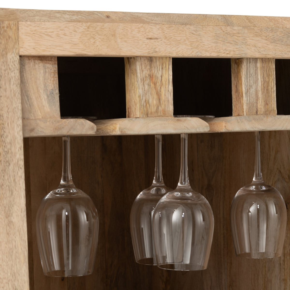 Mobile bar Lounge in legno di mango naturale J-Line