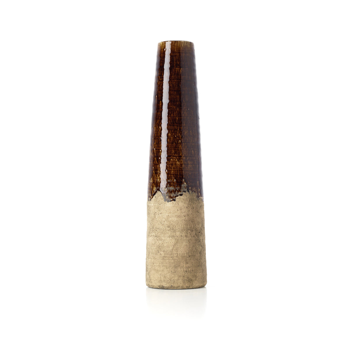 Vaso conico Amber Marrone cemento Large Bazar Bizar