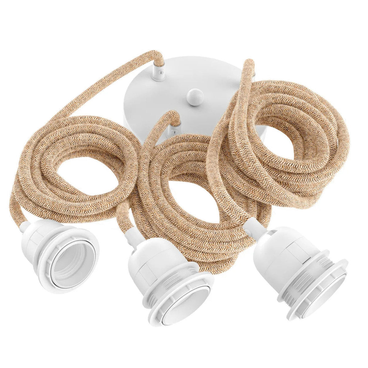 Portalampada da soffitto - Bianco naturale - 3 portalampade