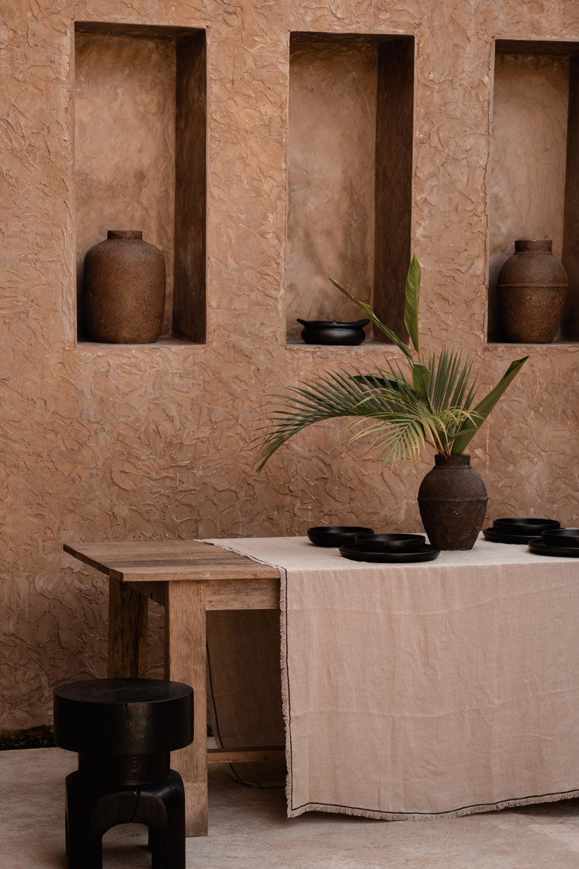 La tovaglia Tuscany Naturale Nero 150x300 Bazar Bizar