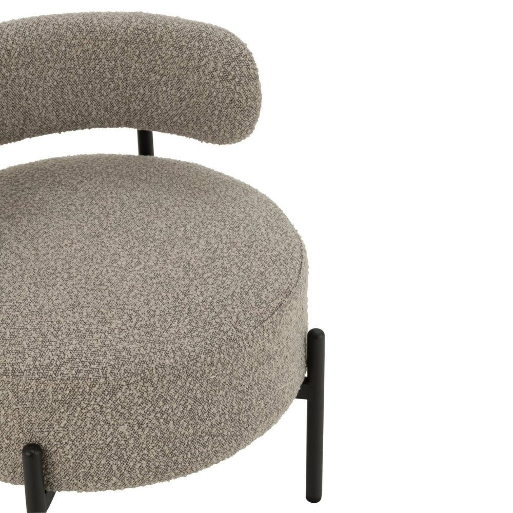 Poltrona København Boucle Multistrato/Poliestere Grigio/Nero J-Line