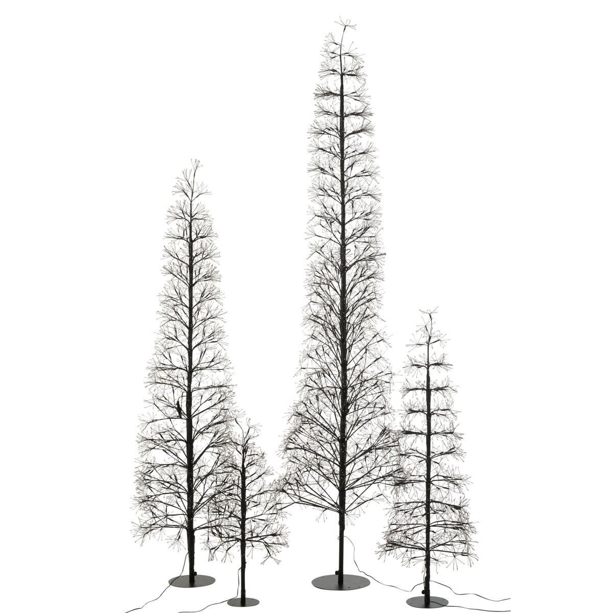 Albero di Natale Luci LED Multicolore Ferro Nero Extra Large H240cm J-Line