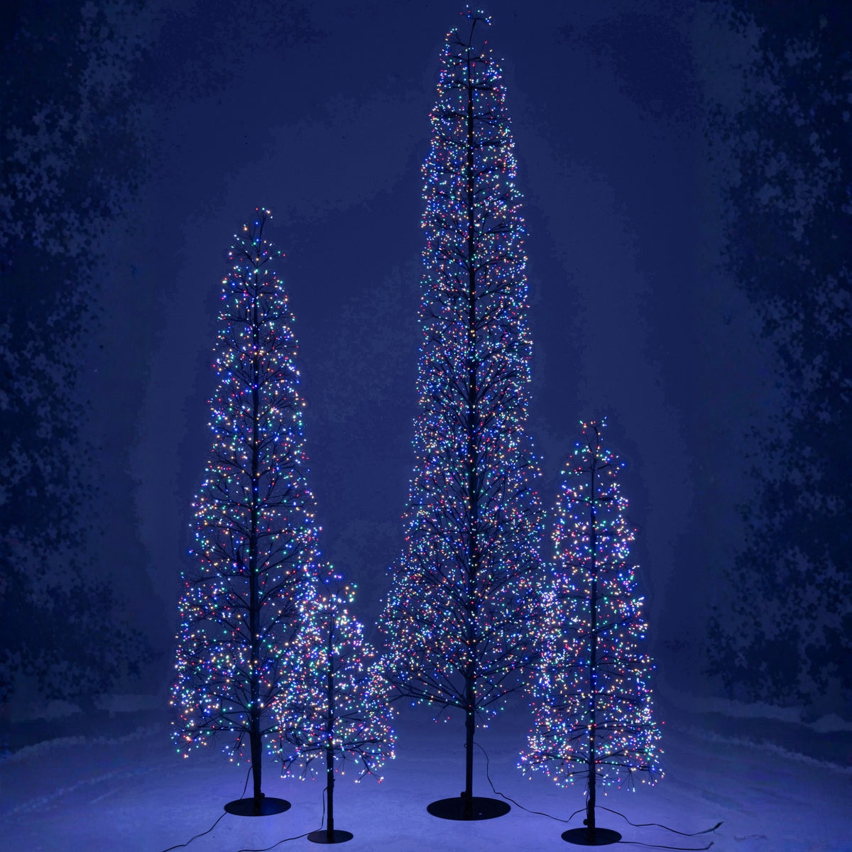 Albero di Natale Luci LED Multicolore Ferro Nero Extra Large H240cm J-Line