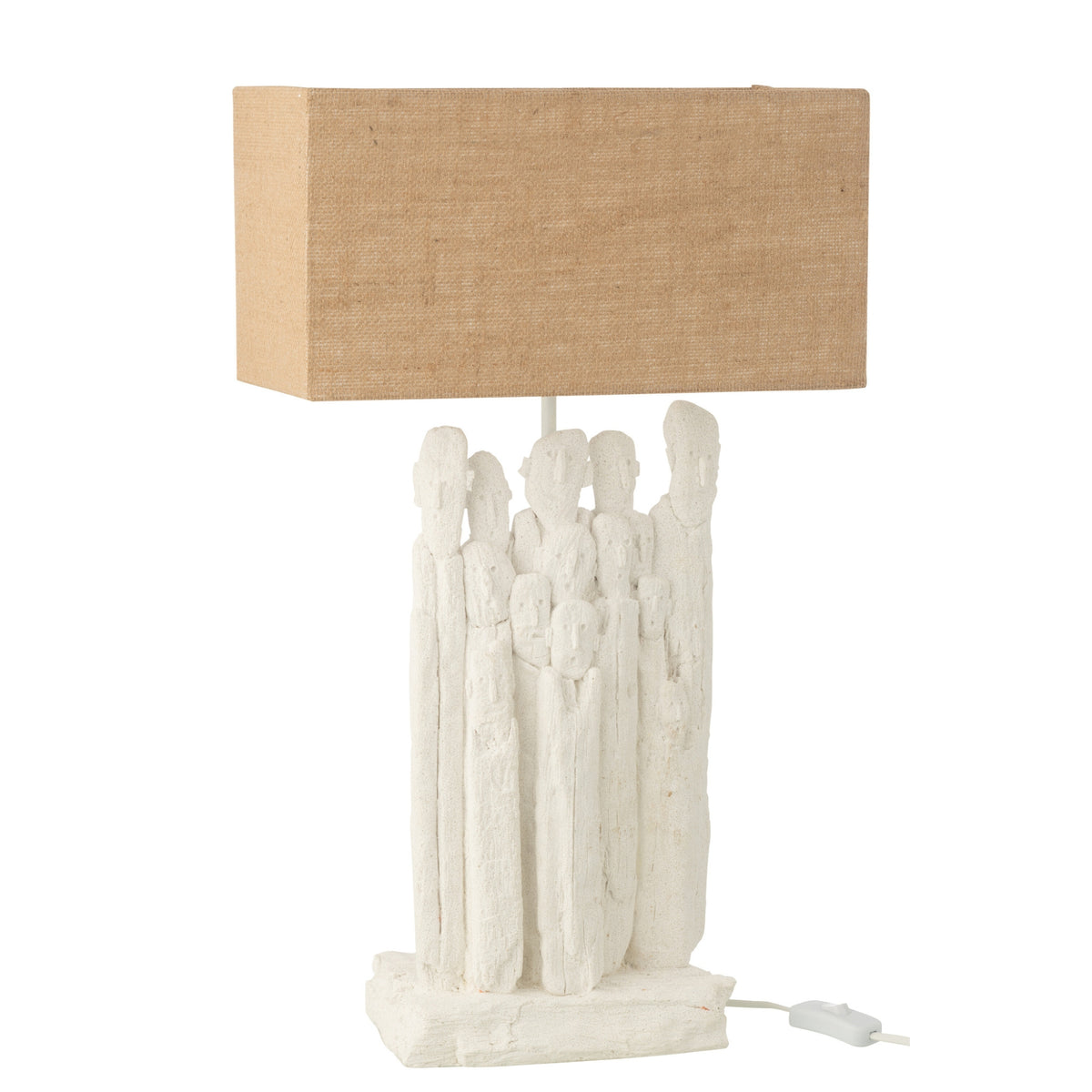 Lampada da tavolo Figure in poliresina Bianca/Naturale J-Line