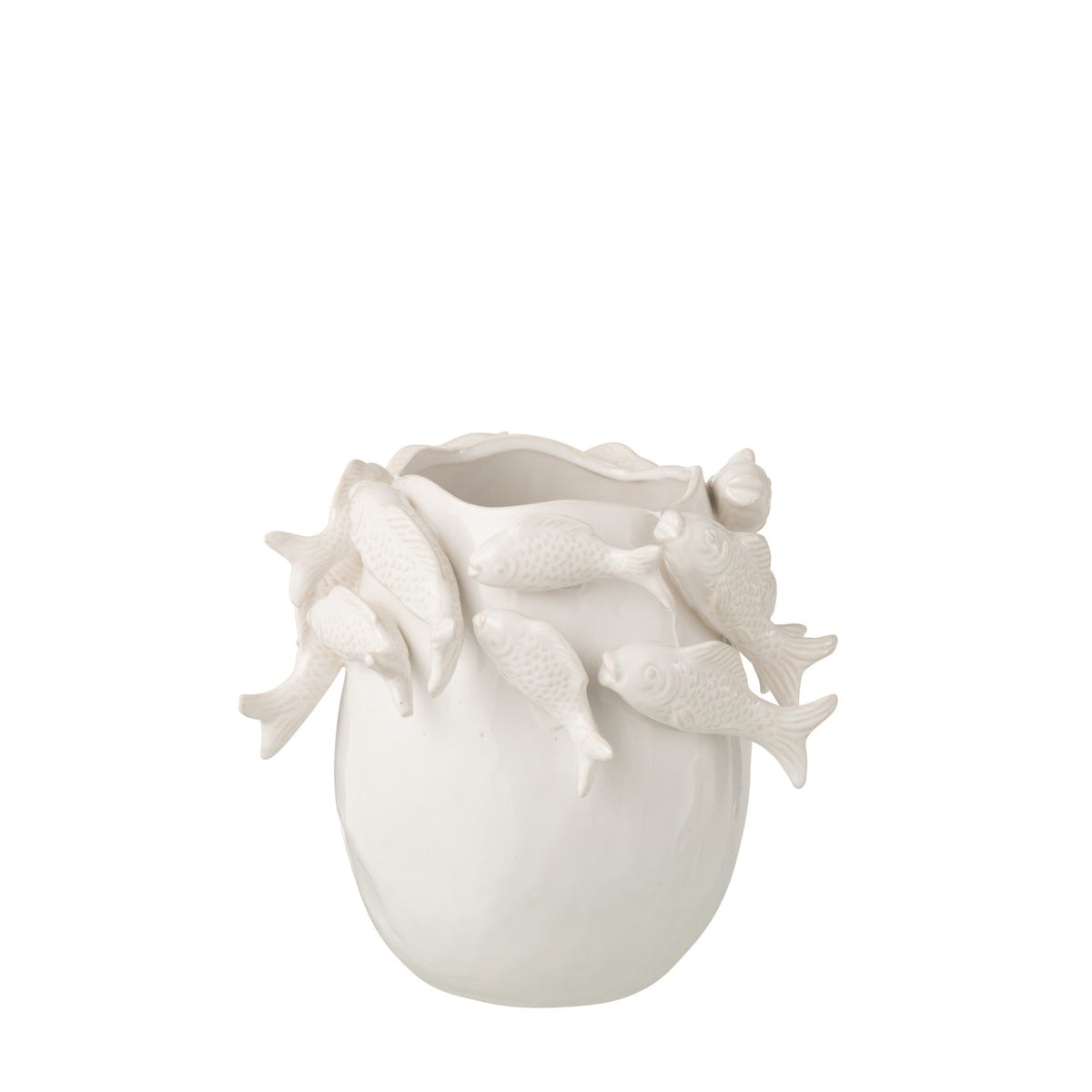 Vaso Pesce Argilla Ecru Piccolo J-Line