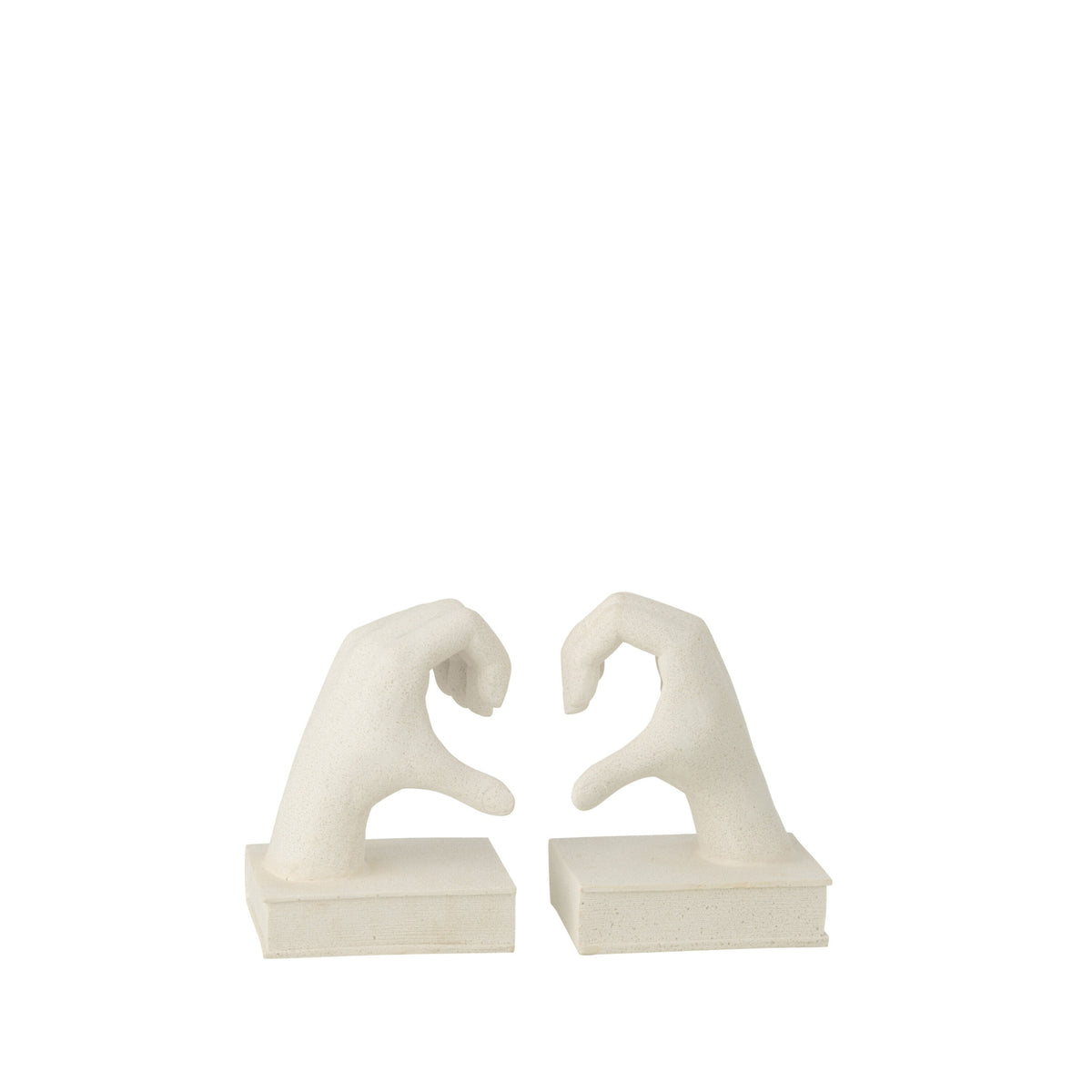 Set di 2 fermalibri Mani Love in poliresina bianca J-Line